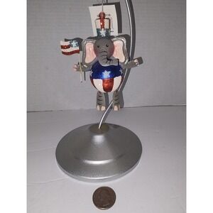 New Gallerie Ii Metal Elephant Christmas‎ Tree Ornament Patriotic USA